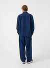 Indigo Contrast Stitch Work Denim Fatigue Shirt