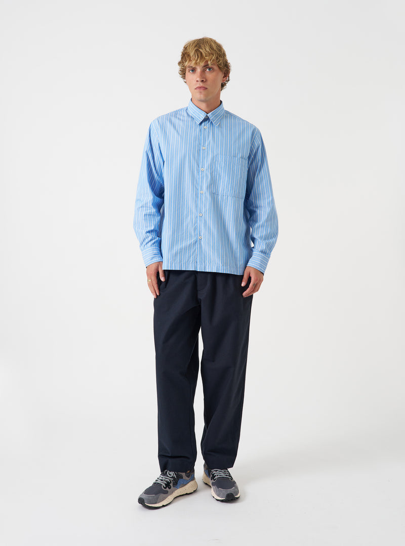 Blue Stripe Refab Compact Cotton Lucky Shirt