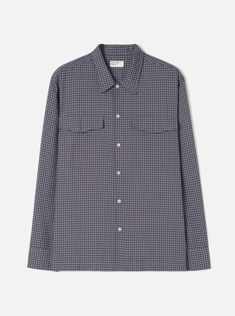 Blue/Brown Parker Check Attendant Shirt