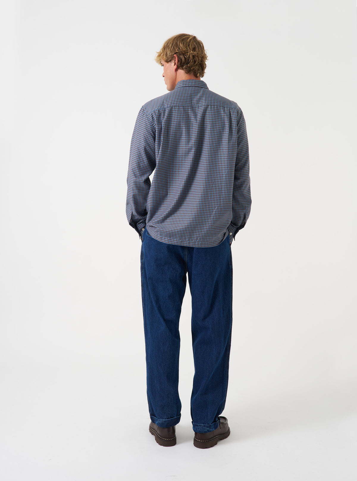 Blue/Brown Parker Check Attendant Shirt