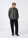 Olive Washed Check L/S Utility Shirt