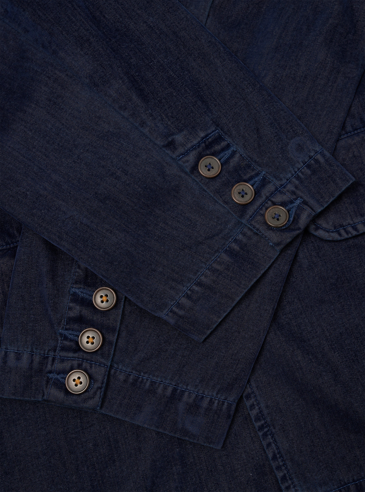 Navy Flock Chambray Warmus Jacket