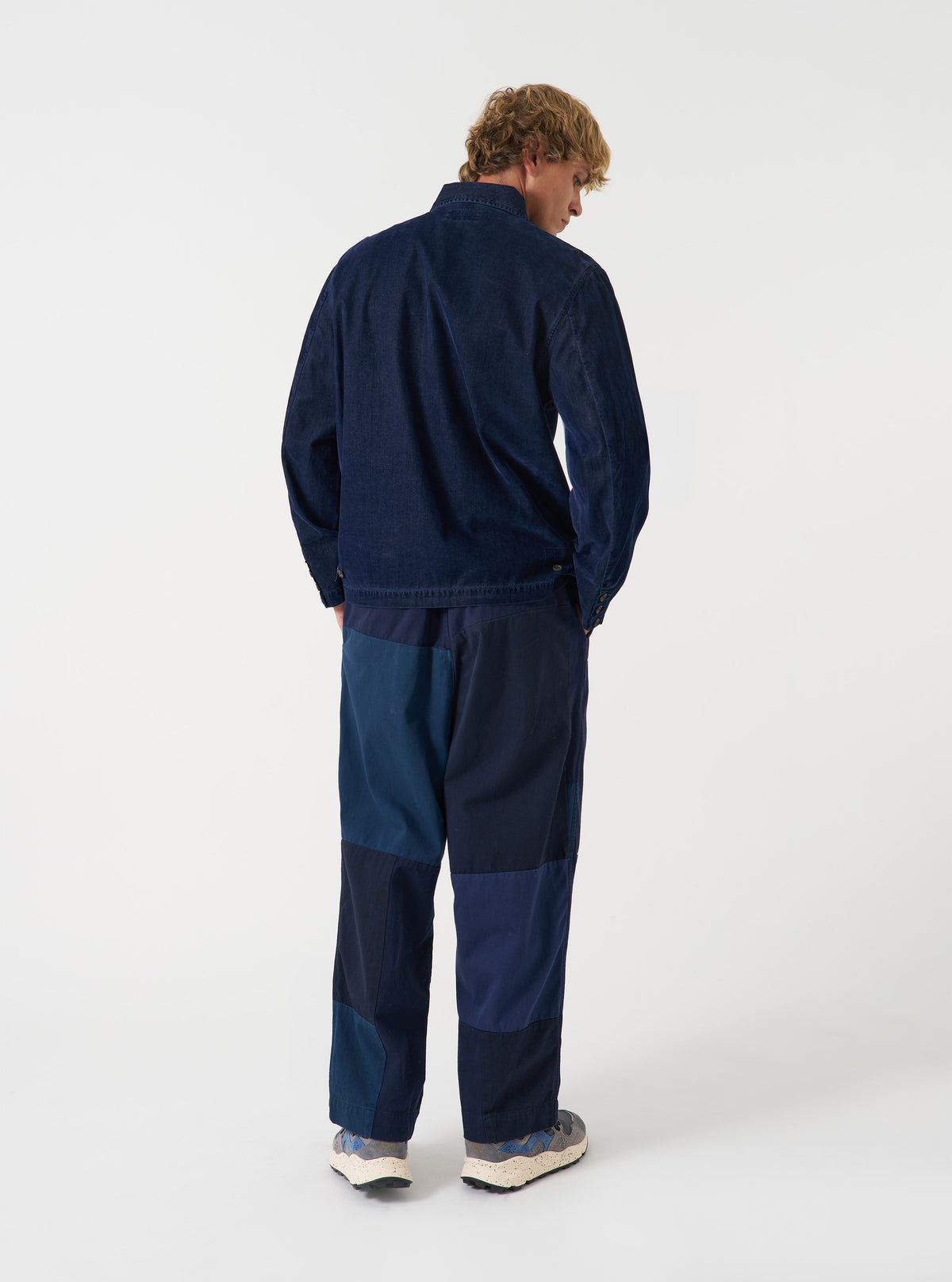 Navy Flock Chambray Warmus Jacket