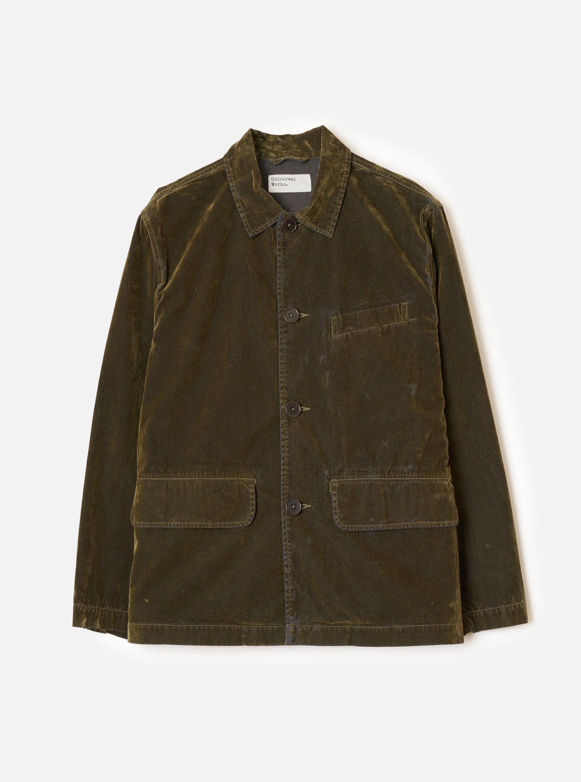 Olive Flock Chambray Warmus Jacket