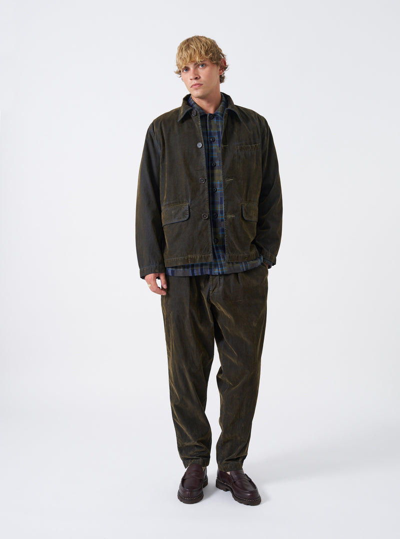 Olive Flock Chambray Warmus Jacket