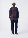 Navy Flock Chambray Pleated Track Pant
