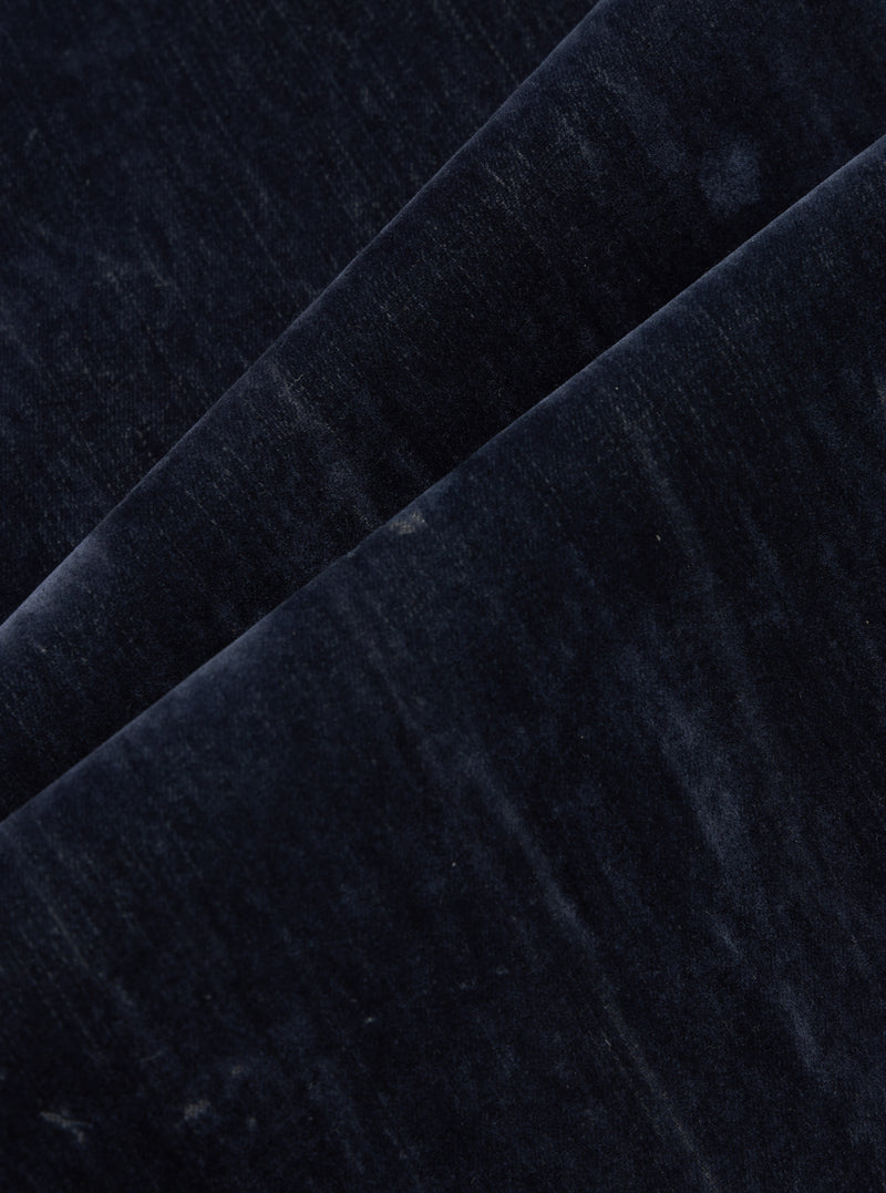Navy Flock Chambray Pleated Track Pant