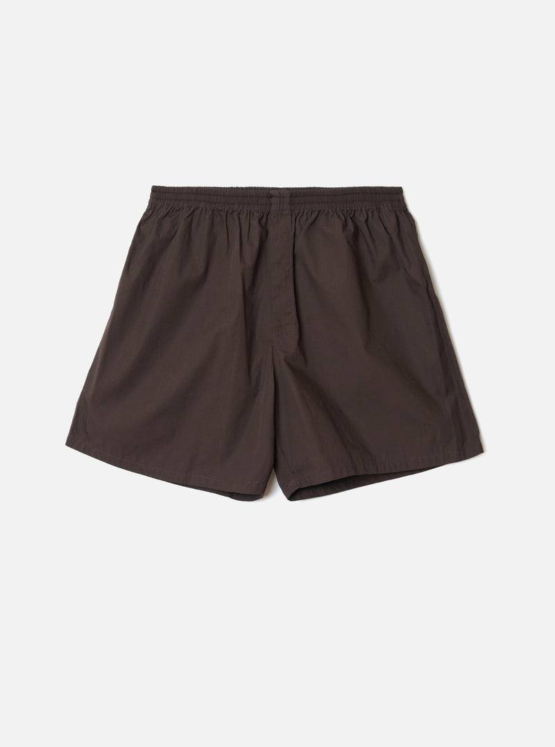 Brown Broadcloth Boxer Shorts