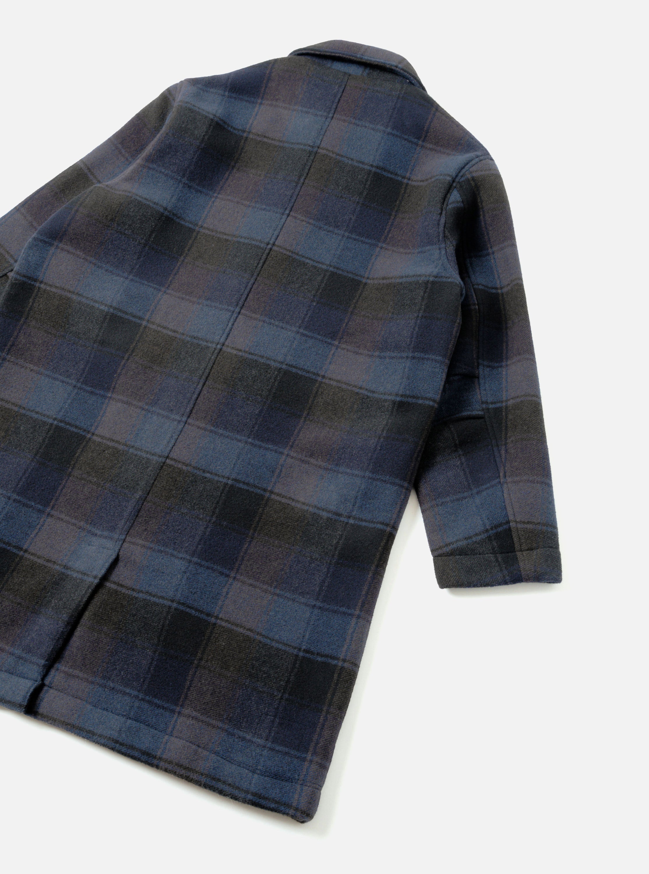 Men's Navy/Brown Berlin Wool Check Account Coat – Universal Works