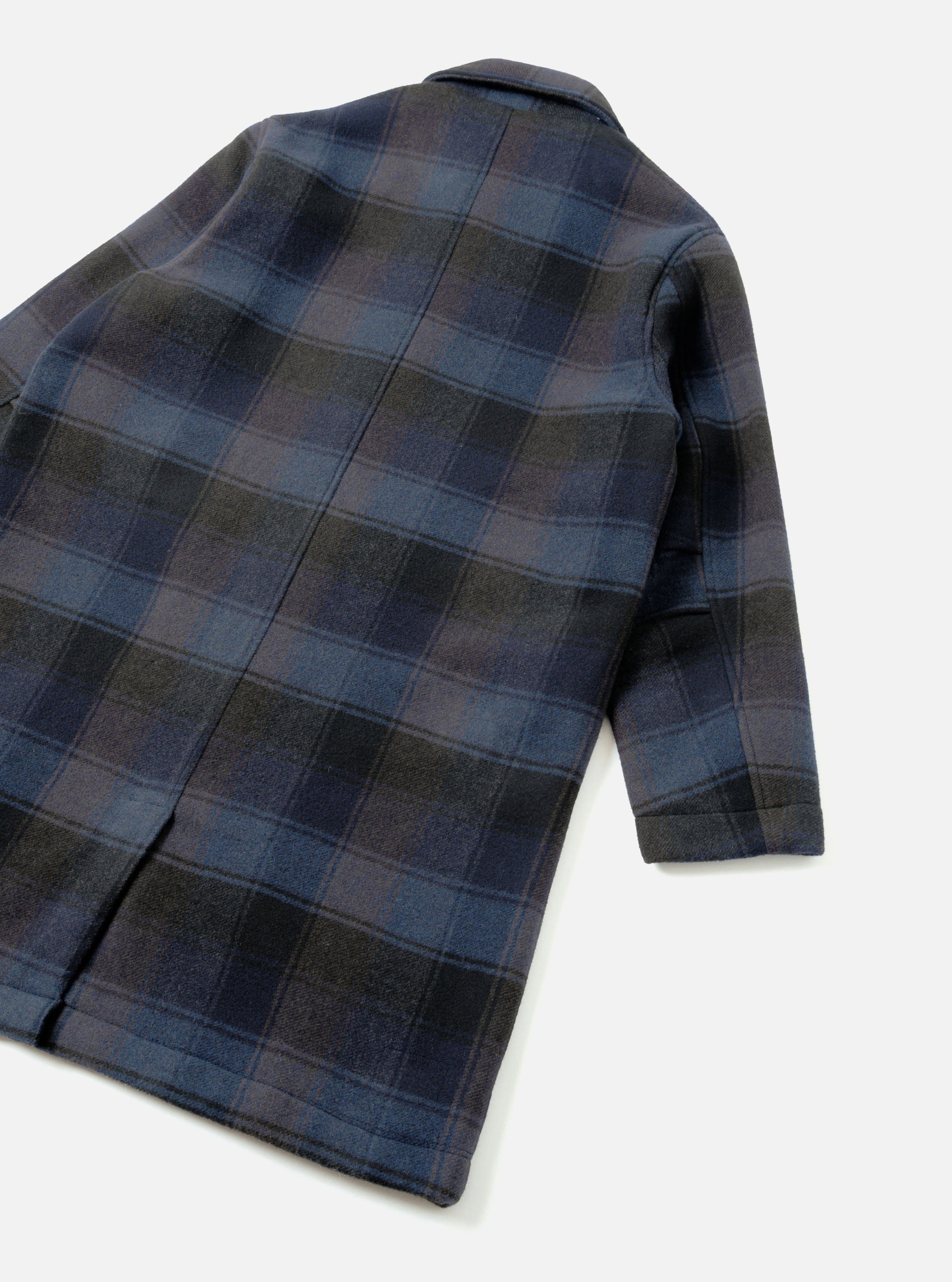 Navy/Brown Berlin Wool Check Account Coat