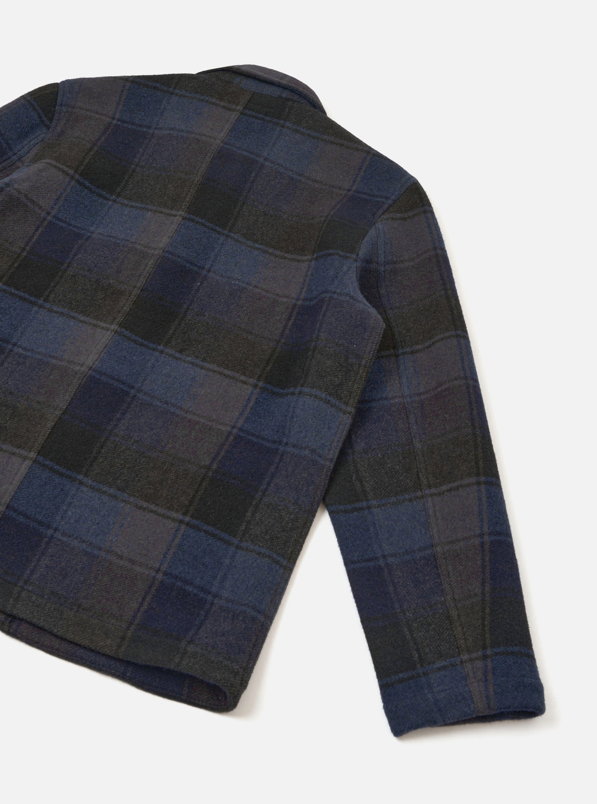 Navy/Brown Berlin Wool Check OG Bakers Chore Jacket