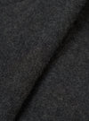 Close-up fabric detail of the grey marl Mowbray Boston Parka. The shot shows the charcoal marl wool-effect fabric folded and rolled, revealing its dense, lightly brushed texture with fine flecks throughout. No garment details or construction features are visible.
