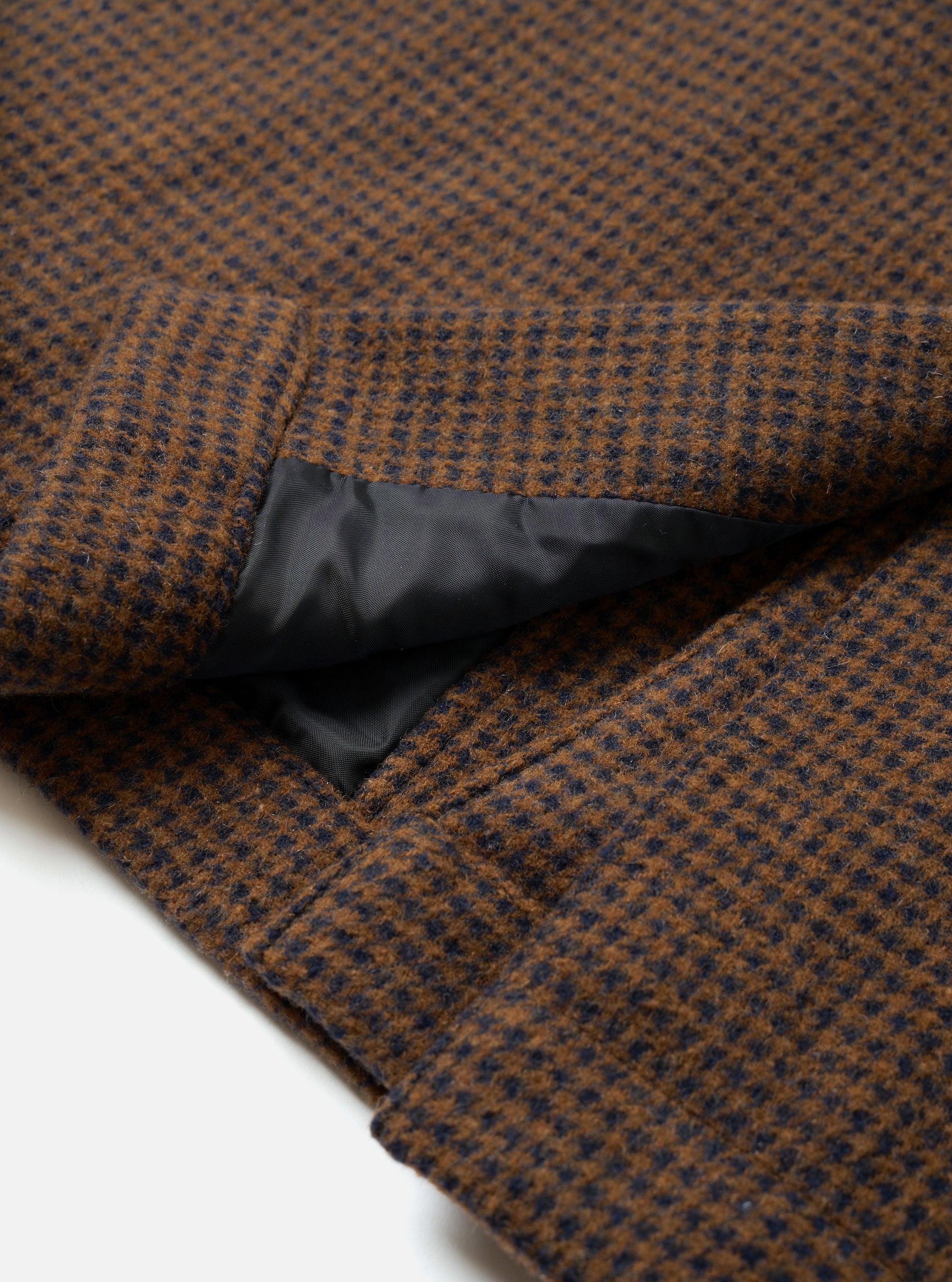 Navy/Brown Wool Tweed Mix Stan Coat