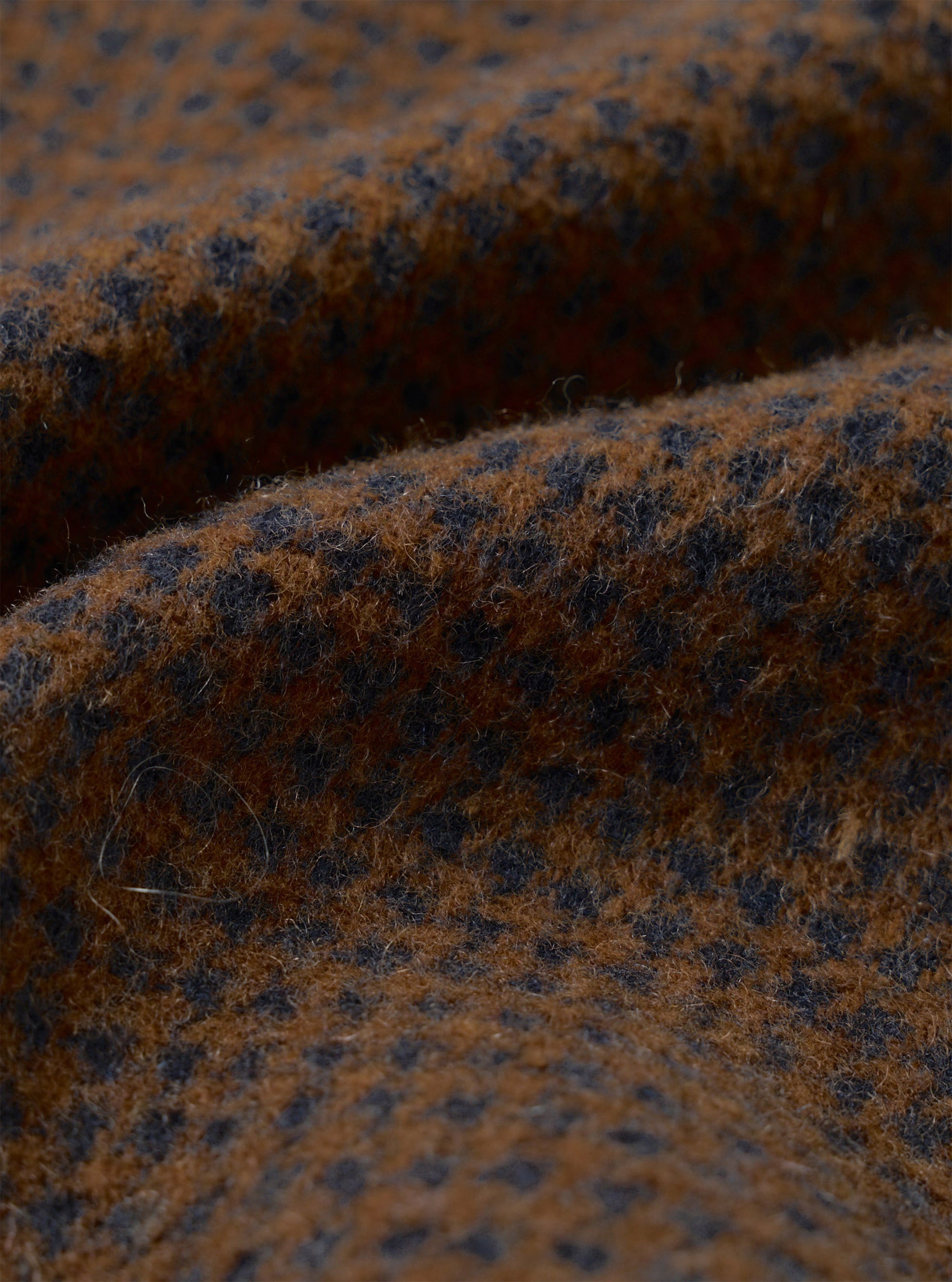 Navy/Brown Wool Tweed Mix Stan Coat