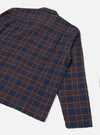 Navy/Brown Young Check Zip Shirt