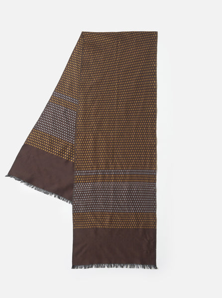 Men's Brown/Sky/Gold Silk Jacquard Silk Jacquard Scarf – Universal