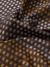 Brown/Sky/Gold Jacquard Silk Scarf