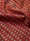 Red/Silver/Gold Jacquard Silk Scarf