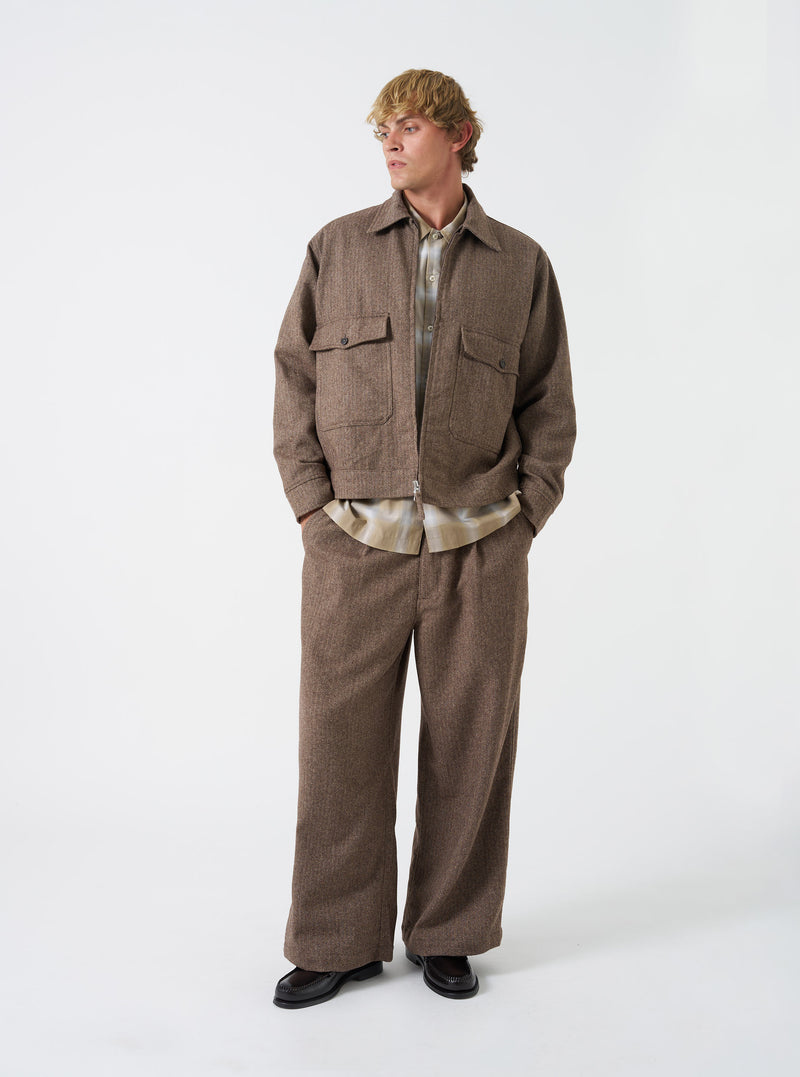 Brown Wool Herringbone E130 Jacket