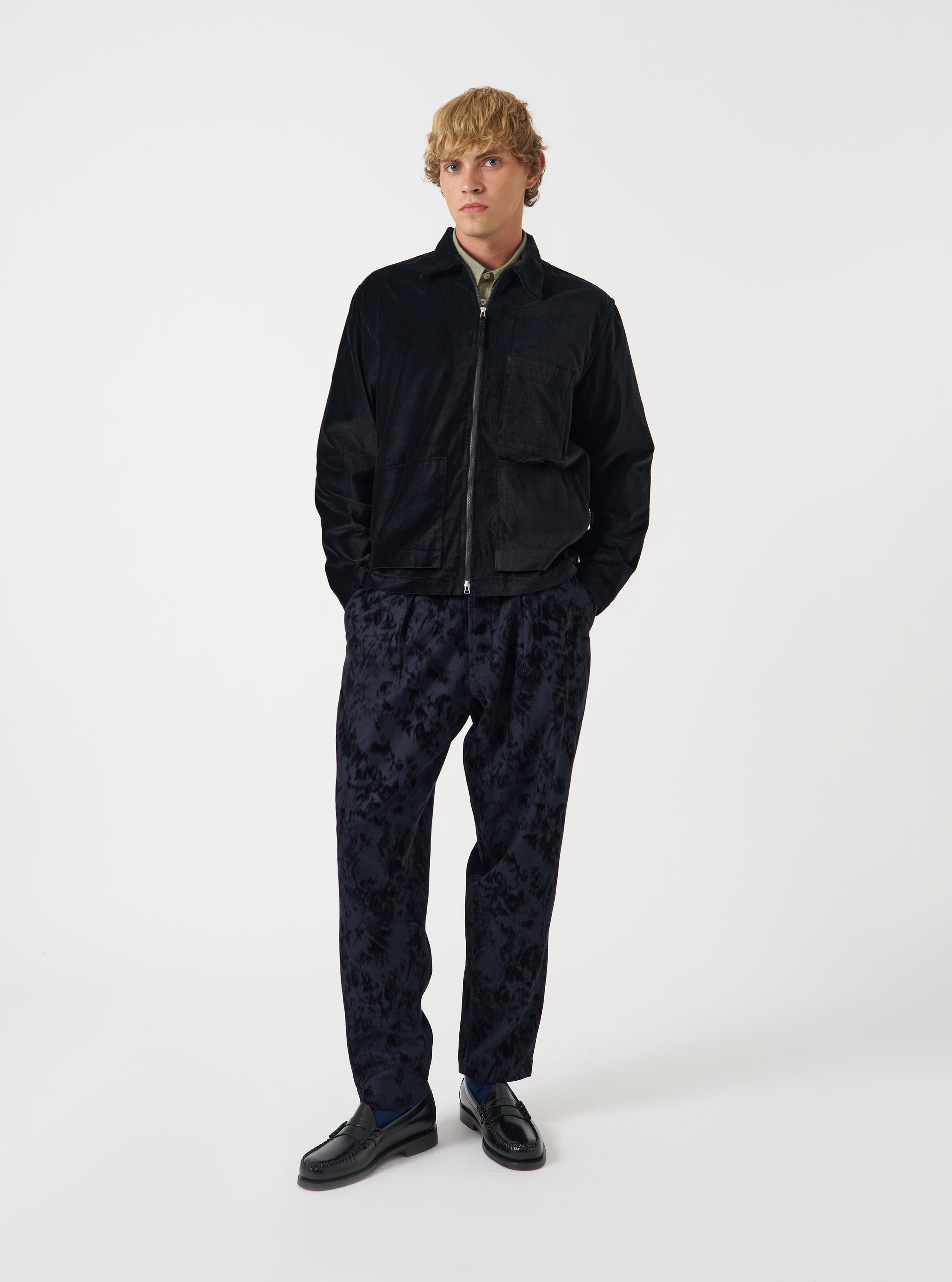 Men's Black CPH Velvet Zip OS Shirt – Universal Works