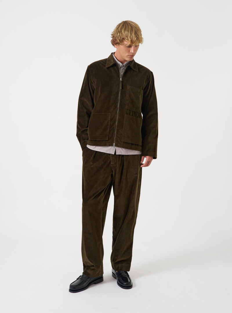 Olive CPH Velvet Zip OS Shirt