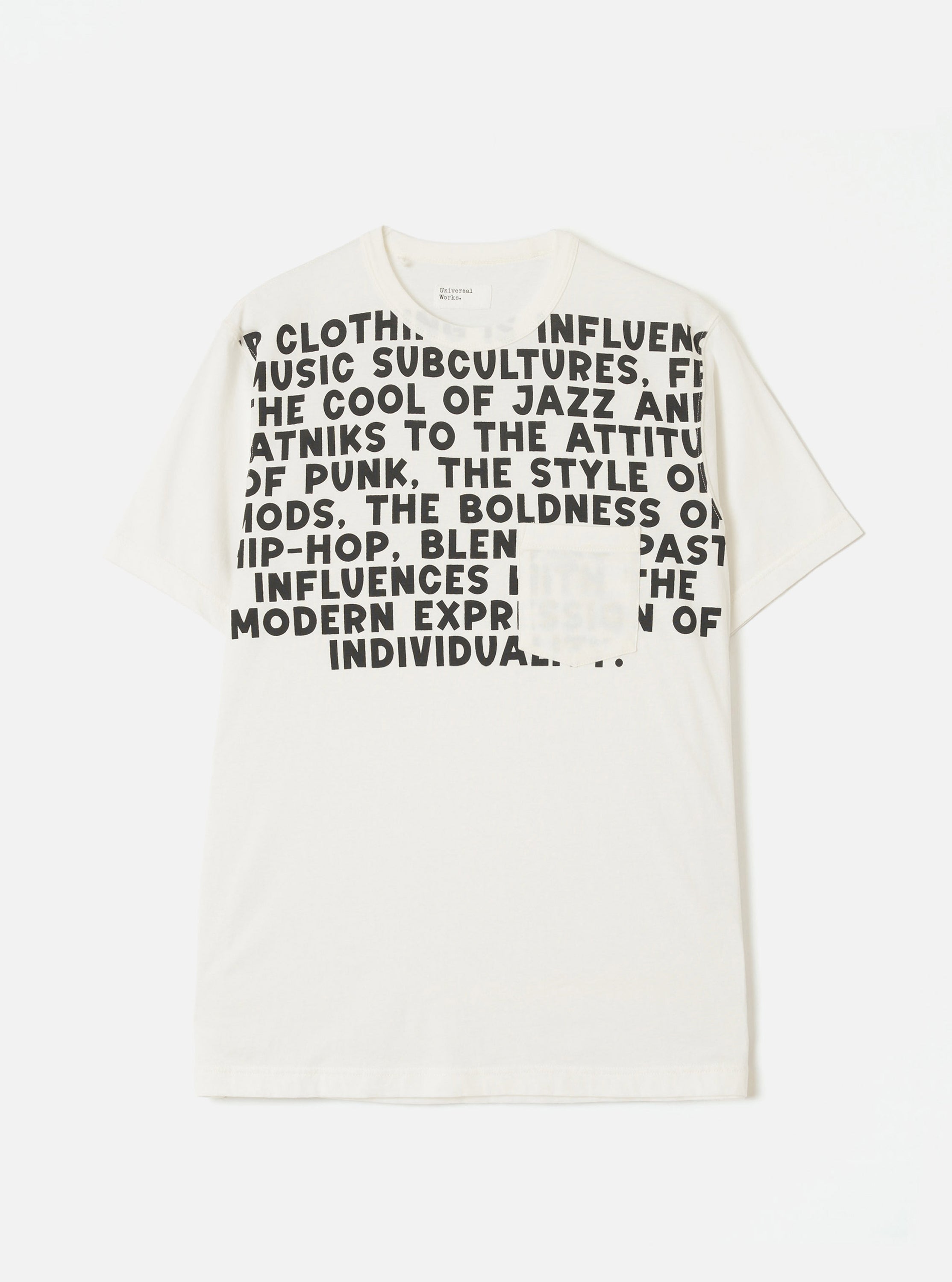 Men's Ecru Single Jersey Jazz Cool Of Jazz Core Pocket Tee