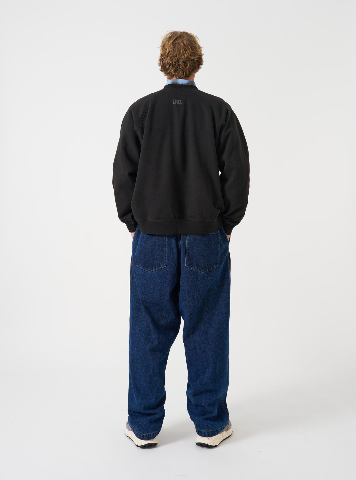 Black Brush Back Sweat UW UW Print Raglan Sweatshirt