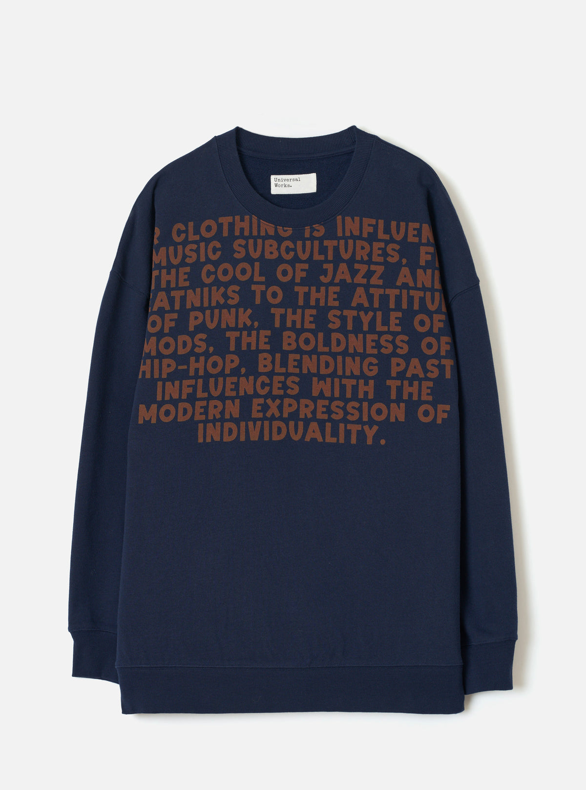 Navy Brushback Sweat Cool Of Jazz Loose Sweatshirt