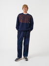 Navy Brushback Sweat Cool Of Jazz Loose Sweatshirt