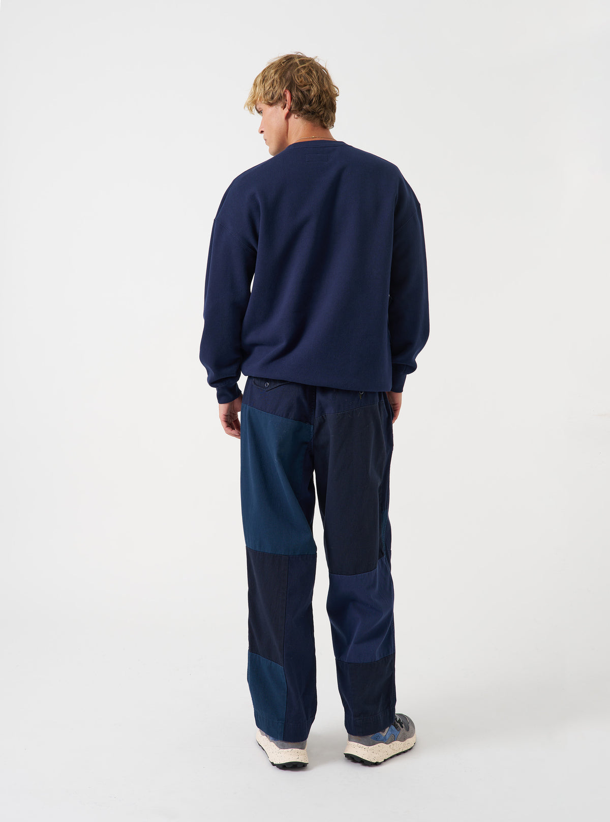 Navy Brushback Sweat Cool Of Jazz Loose Sweatshirt