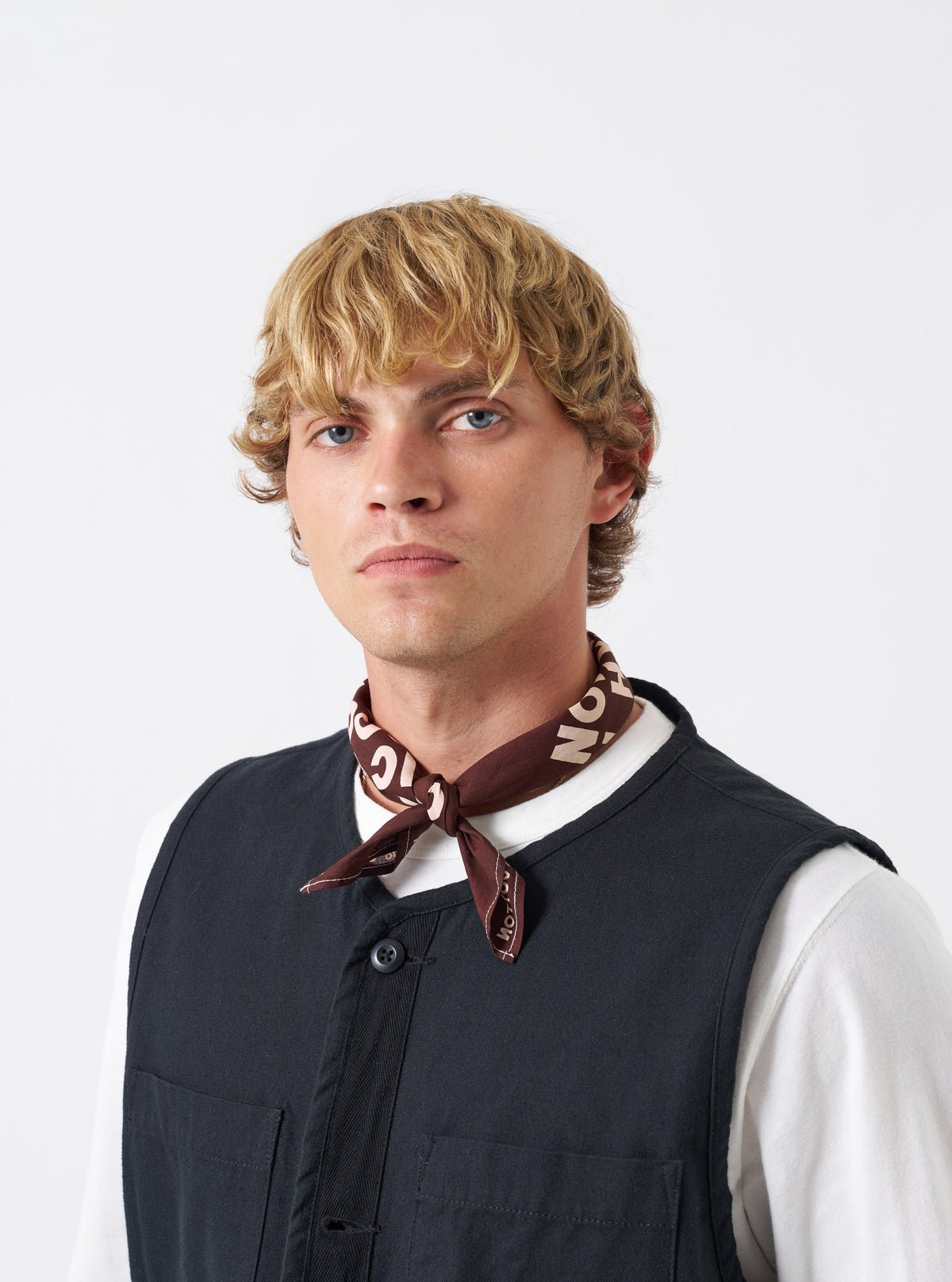 Brown Jazz/Beatniks Print Neckerchief