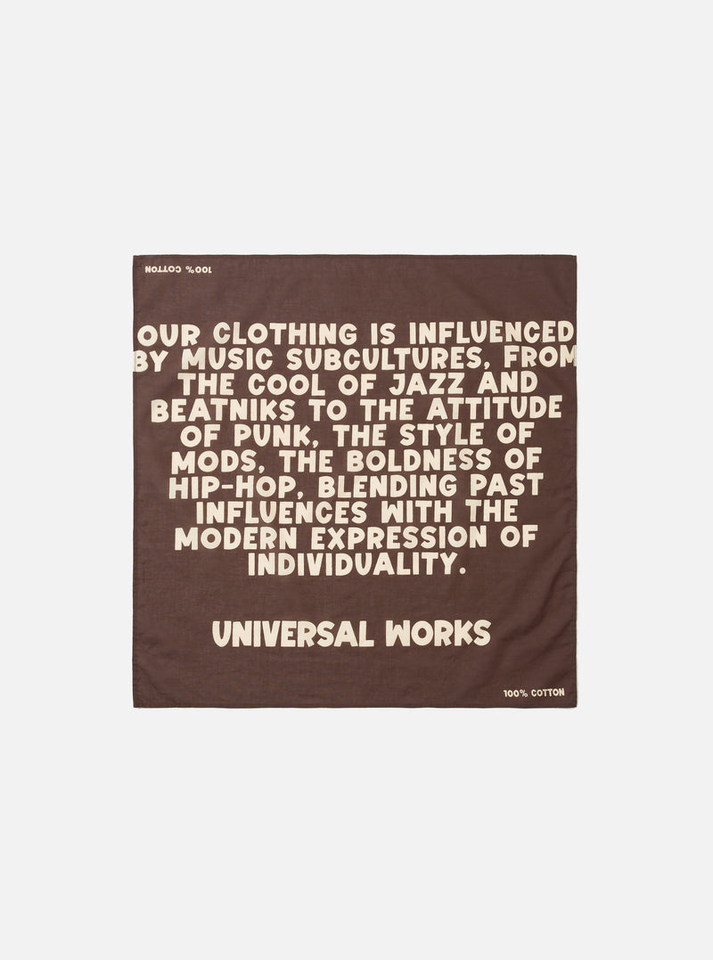 Brown Jazz/Beatniks Print Neckerchief