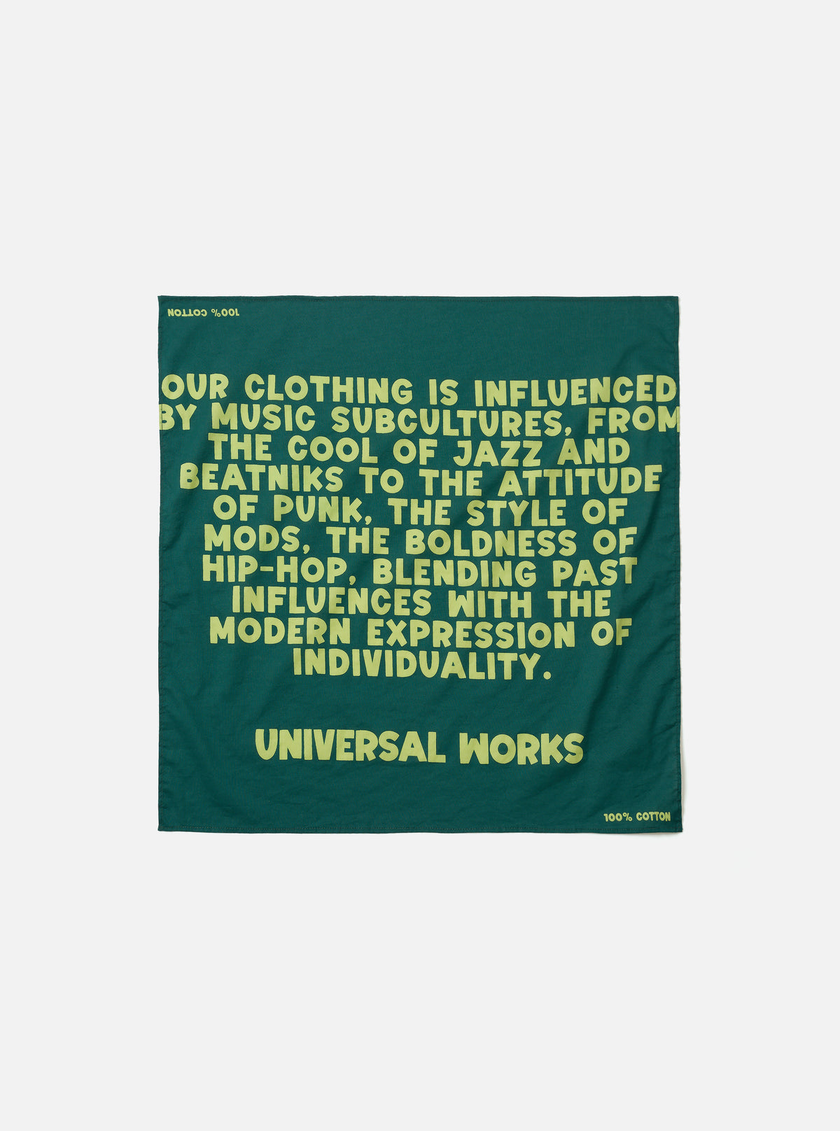Forest Green Jazz/Beatniks Print Neckerchief
