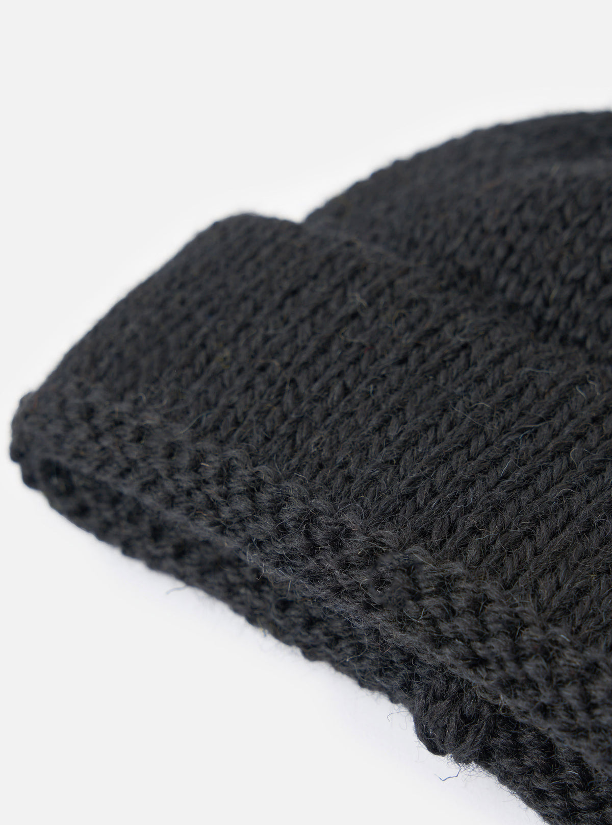 Black British Wool Short Watch Cap