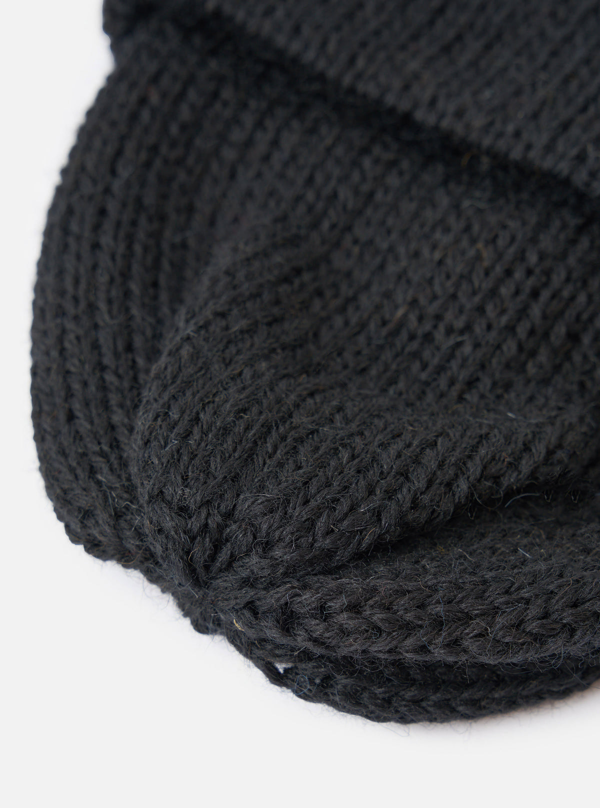Black British Wool Short Watch Cap