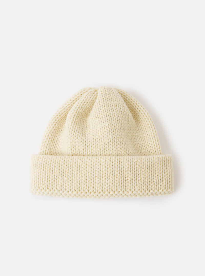Ecru British Wool Short Watch Cap