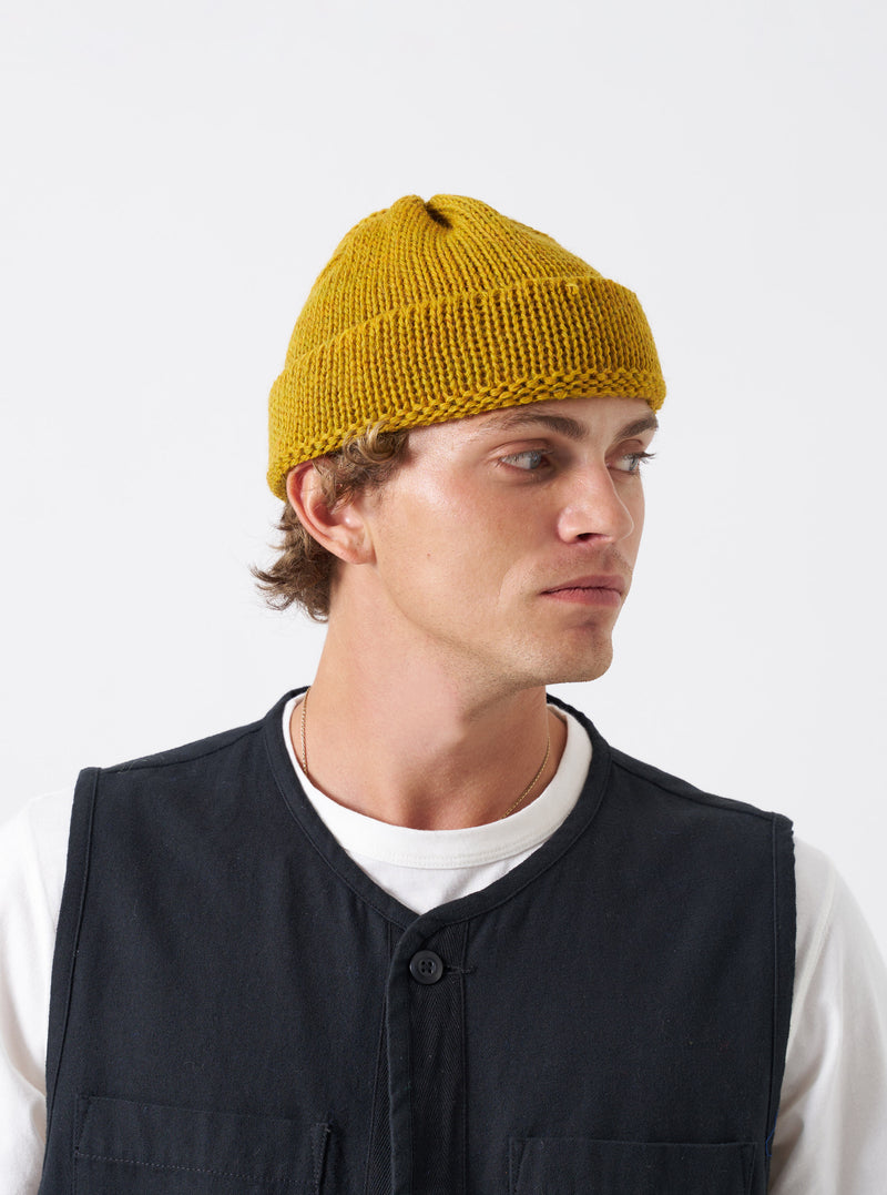 Mustard British Wool Short Watch Cap