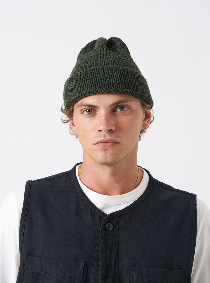 Olive British Wool Short Watch Cap