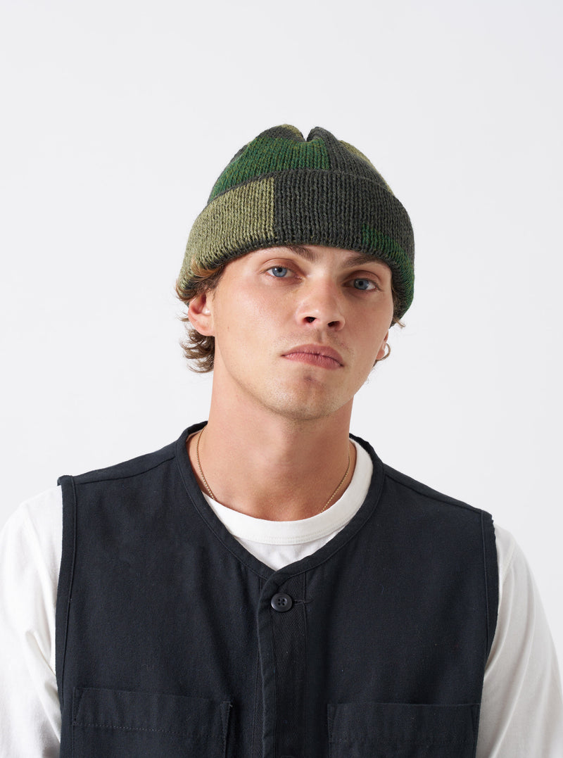 Olive British Wool Short Watch Cap