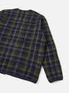 Navy/Olive Check Daffy Fleece Mix Cardigan