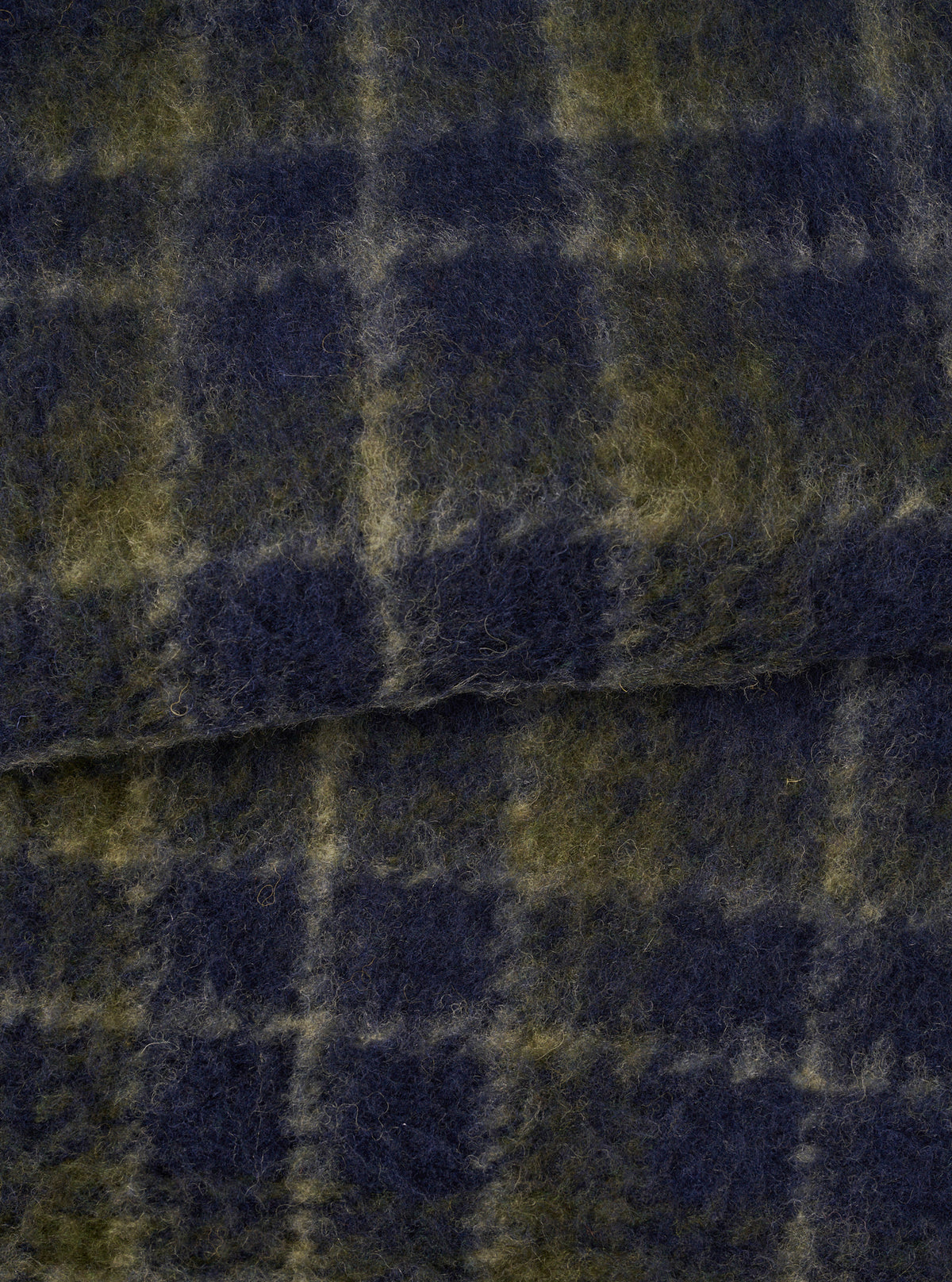 Navy/Olive Check Daffy Fleece Mix Cardigan