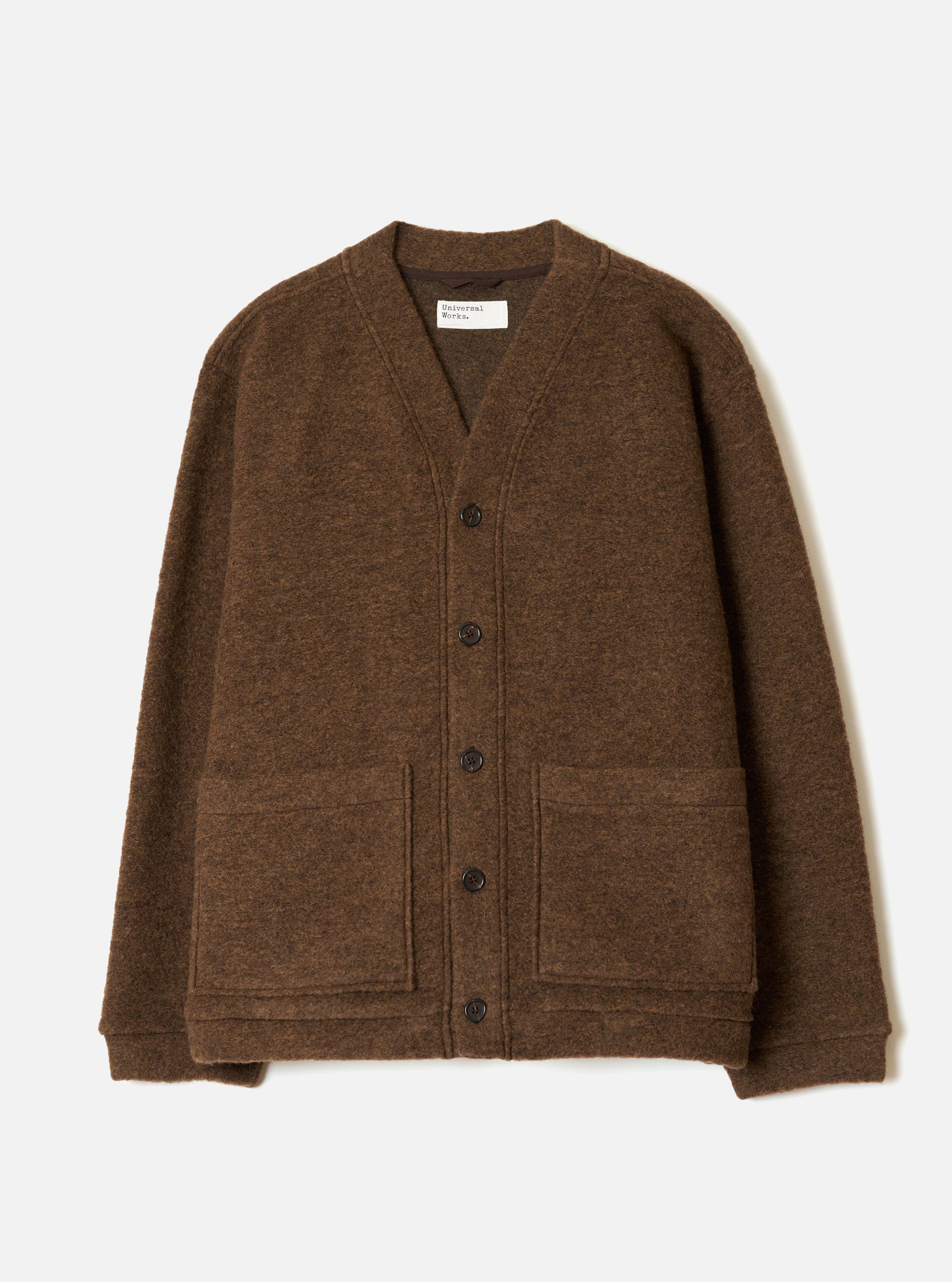 Men's Brown Marl Wool Fleece Advance Cardigan – Universal Works