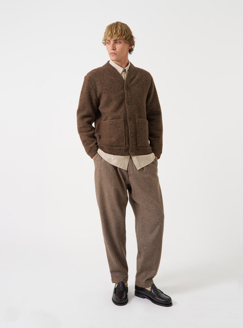 Brown Marl Wool Fleece Advance Cardigan
