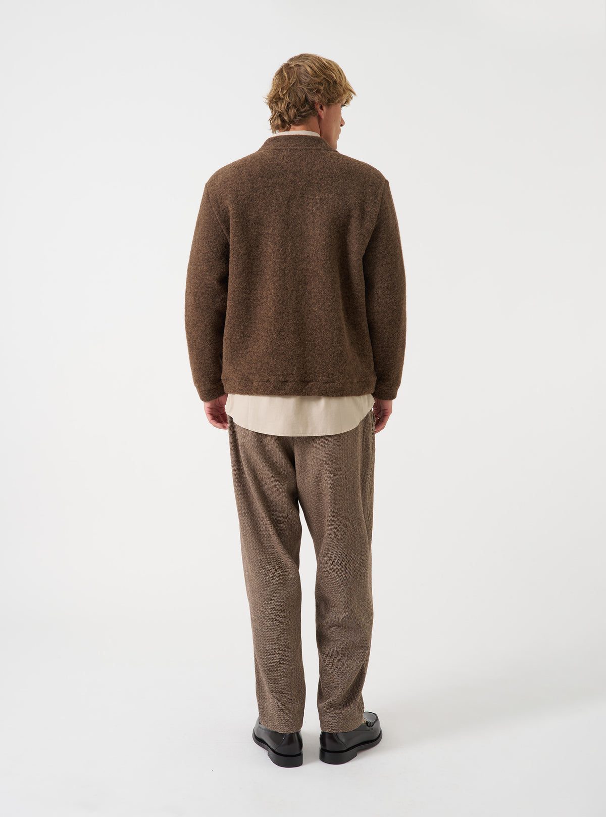 Brown Marl Wool Fleece Advance Cardigan