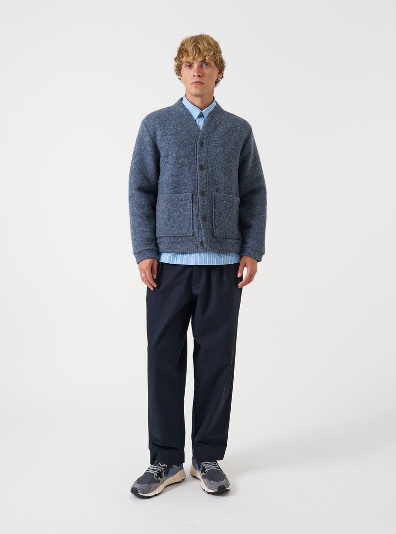 Slate Blue Wool Fleece Advance Cardigan