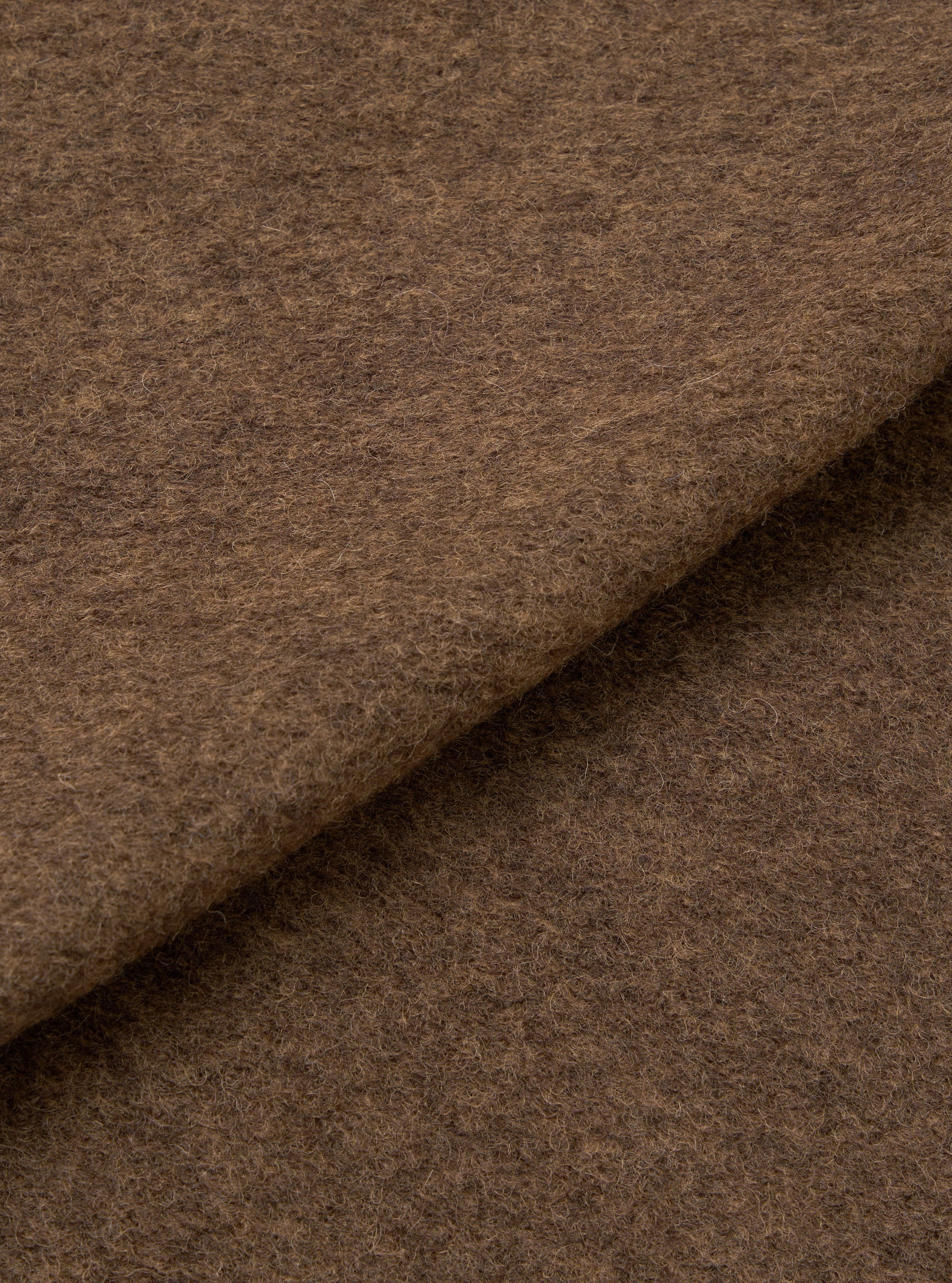 Brown Marl Wool Fleece Rams Jacket