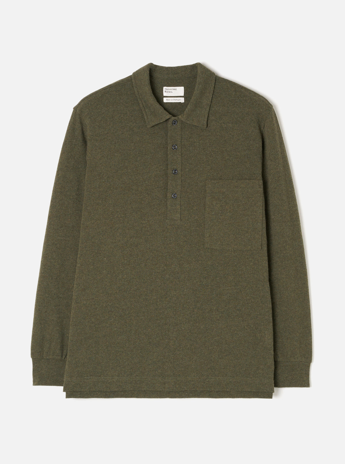 Olive Recycled Wool Mix SJ Pullover L/S Shirt