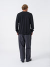 Black Recycled Wool Mix SJ L/S Pocket Tee