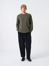 Olive Recycled Wool Mix SJ L/S Pocket Tee
