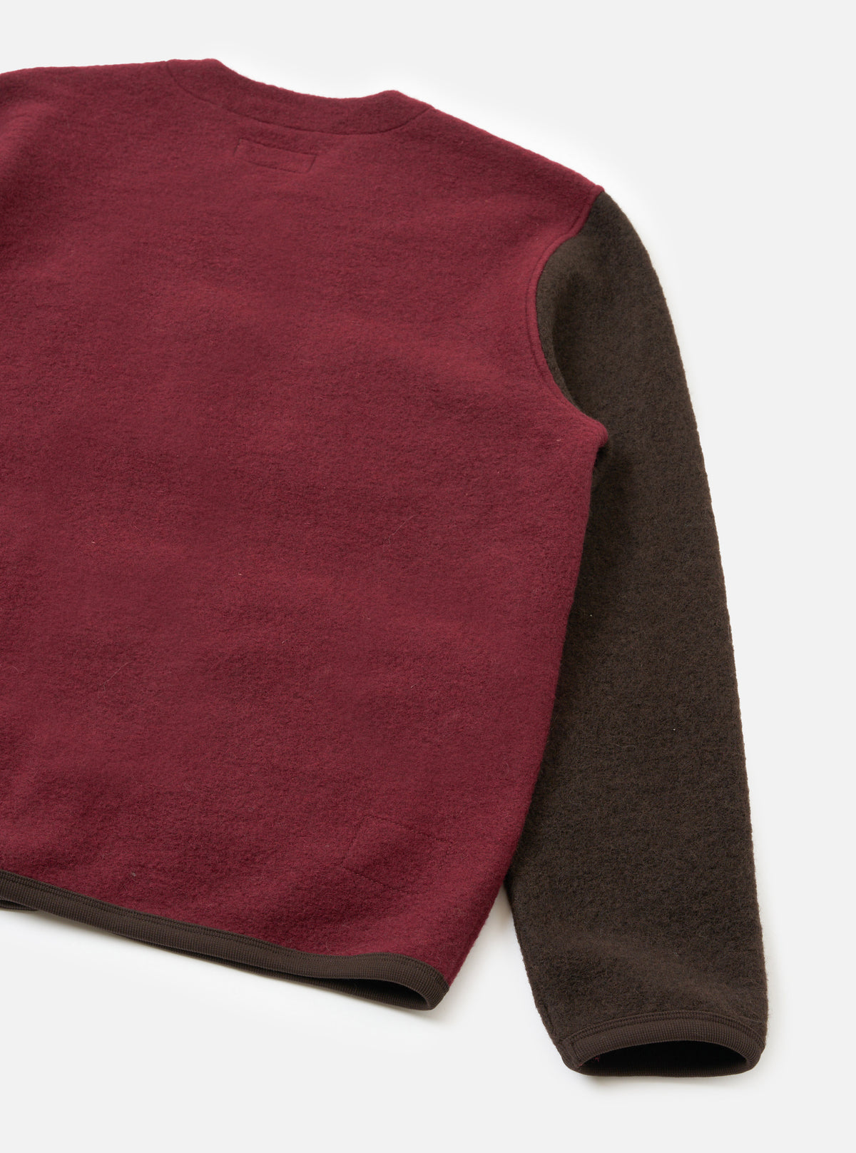Berry/Brown Wool Fleece Cardigan